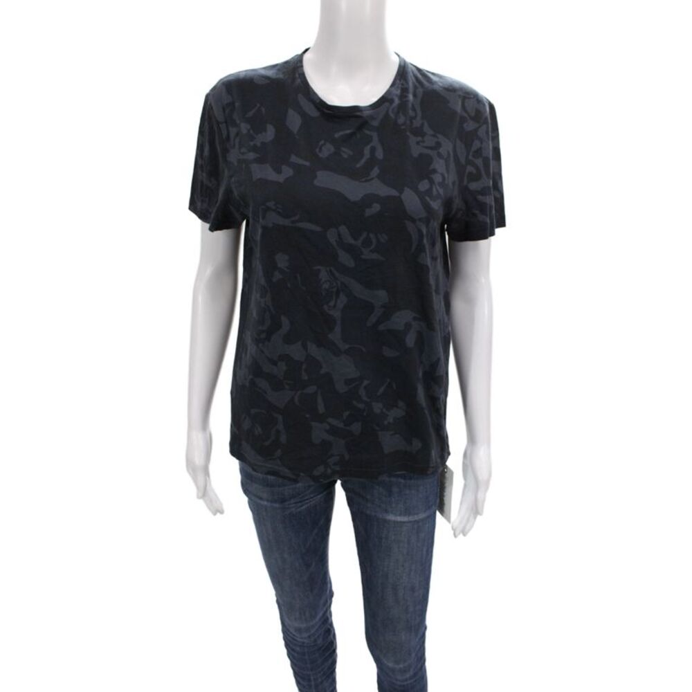 Alexander McQueen Mens T-Shirt Black Camouflage Cotton Skull Size S